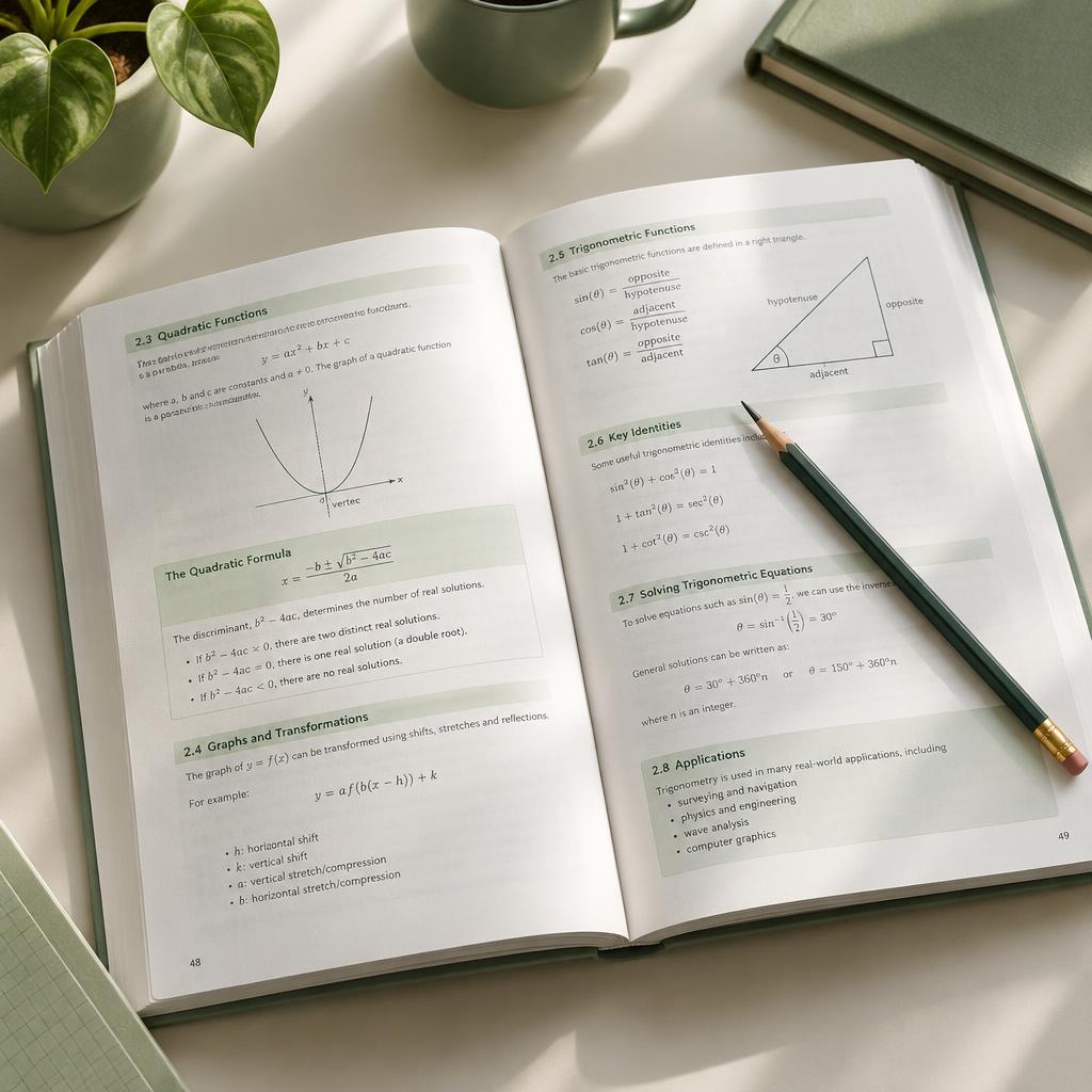 Open mathematics textbook in a Padippura video lesson
